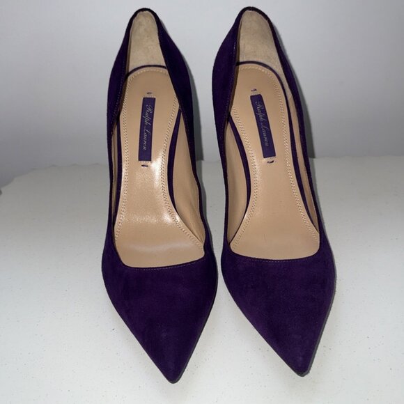 Ralph Lauren Purple Label Shoes - Ralph Lauren Purple Label Celia Pump Heels Suede Embellished Womens Shoes